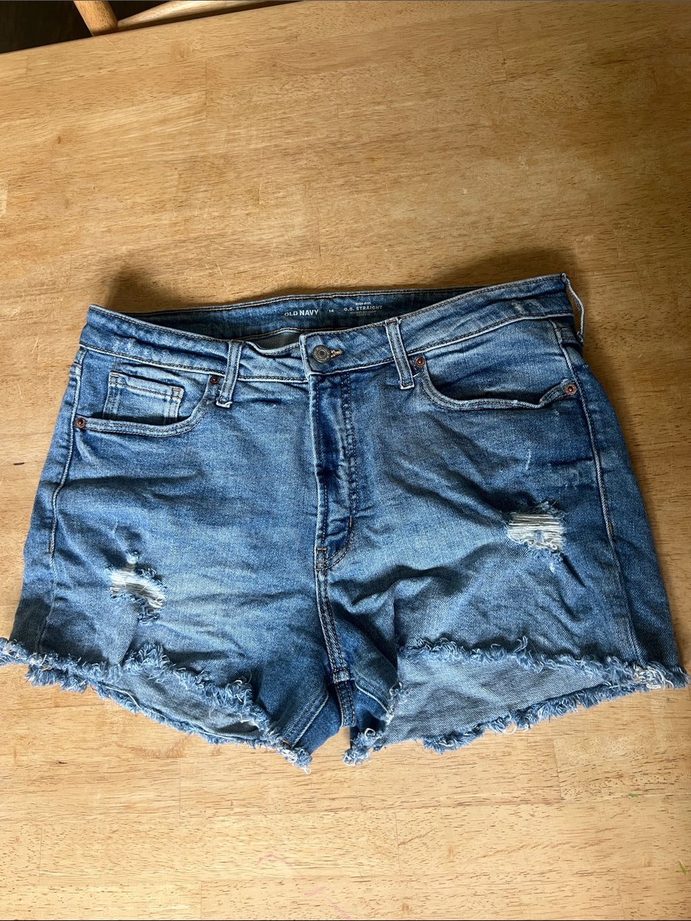Old Navy Blue Distressed Denim Jean Shorts